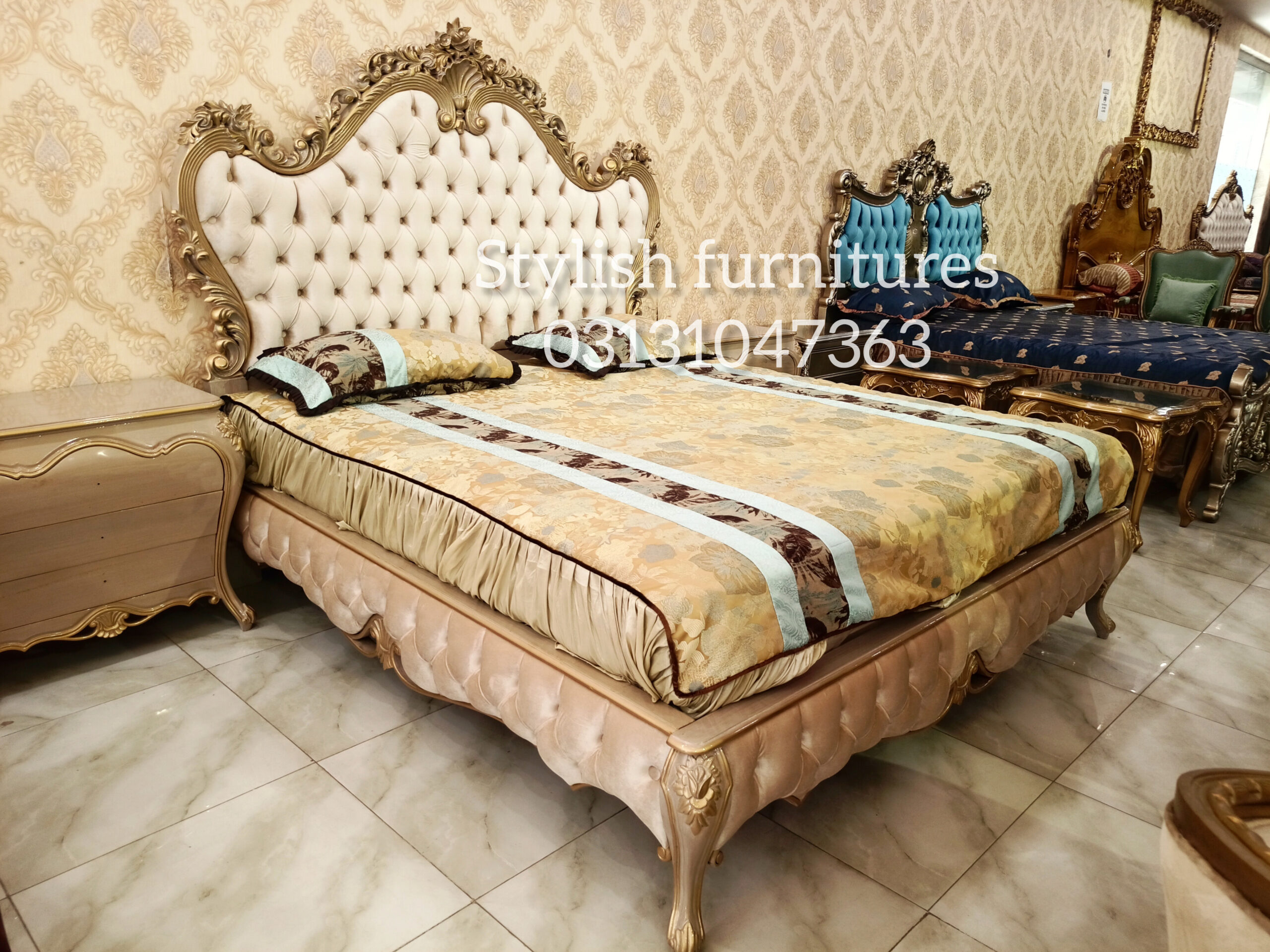 Side carving Bed set