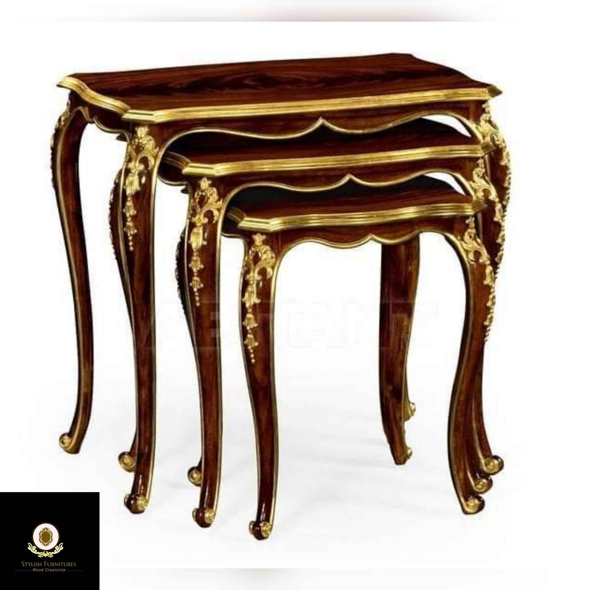 Victorian carving nesting tables