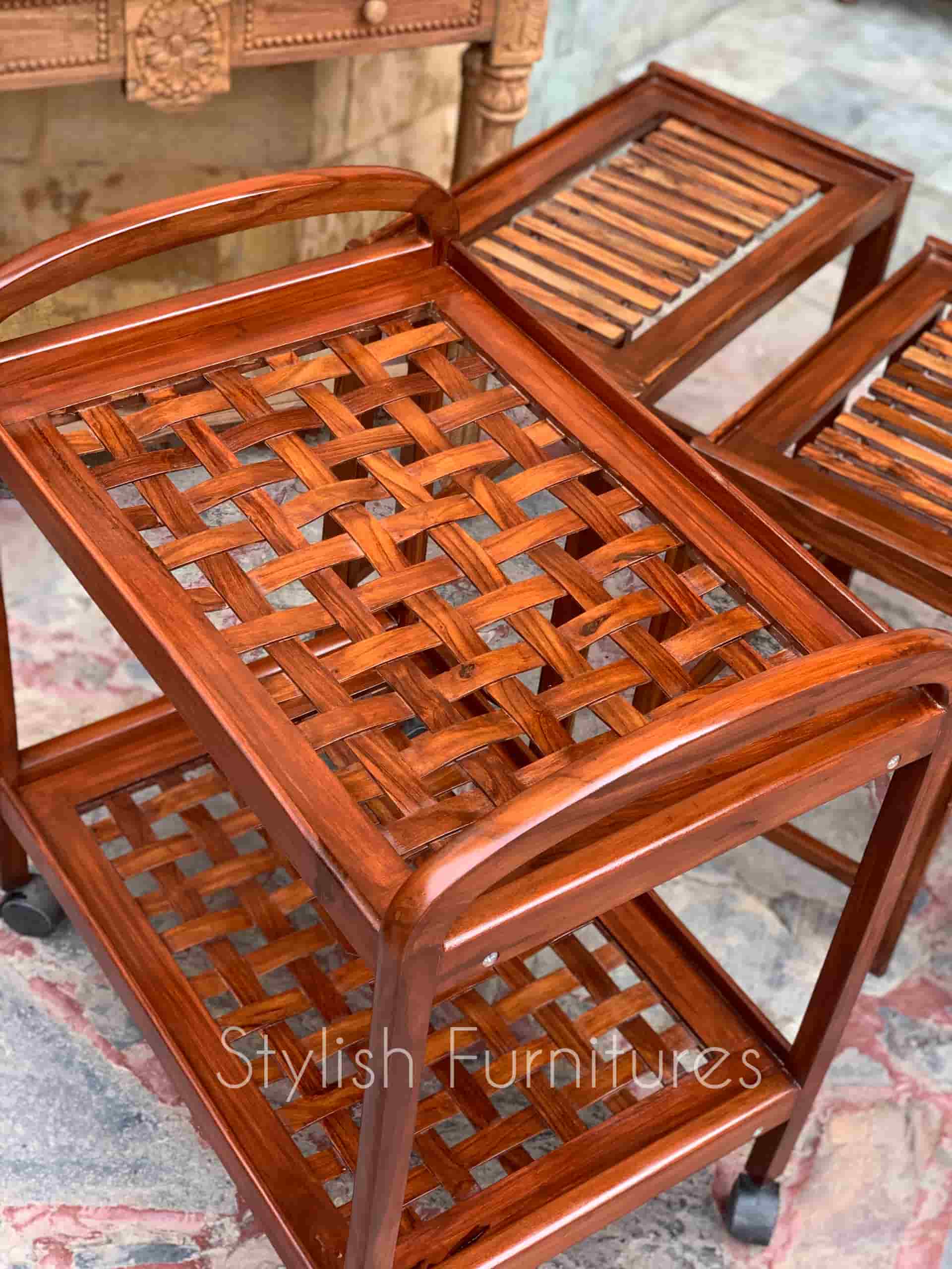 Grill work tea trolley