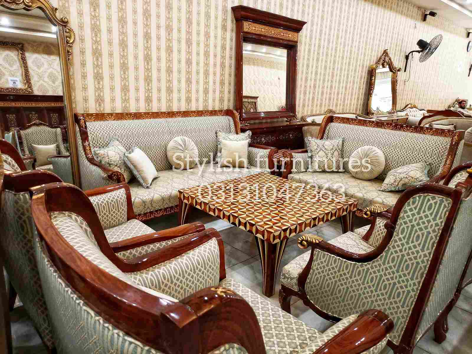 Sheesham Inly Wooden Sofa