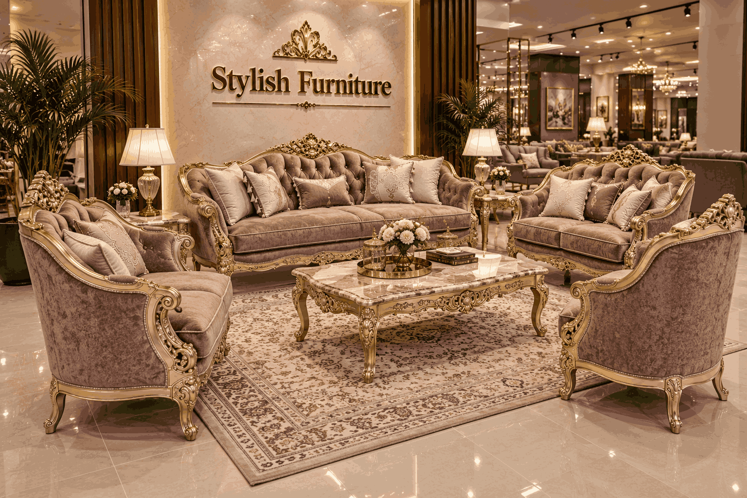 Misri Royal Wooden Sofa Set